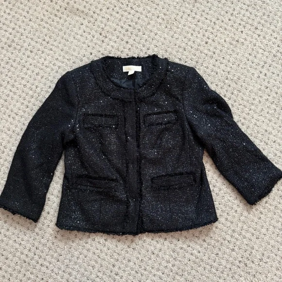 Michael Kors black sequin tweed blazer jacket - Picture 9 of 9